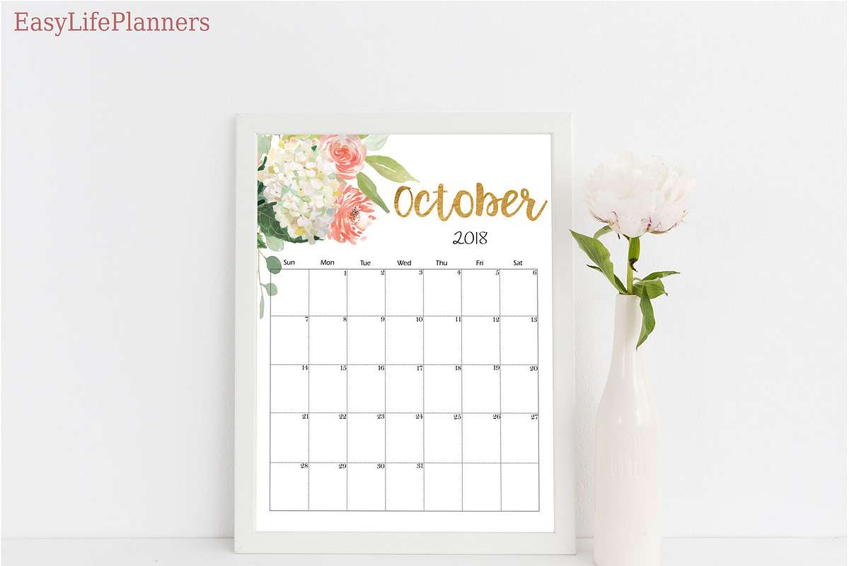 Wall Calendar 2018 2019 Letter Size, a Templates & Theme by EasyLifePlanners (Photo 3 of 10)