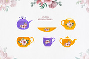 Floral Kitchen Utensils, an Illustration by SketchCliparts (Thumbnail 4 of 8)