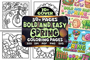 Bold and Easy Spring Coloring Pages