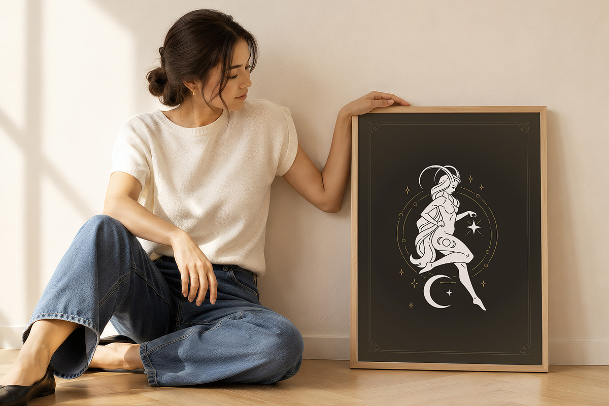 Capricorn Zodiac Wall Art, a Person Illustration by Vasya Kobelev (Photo 7 of 7)