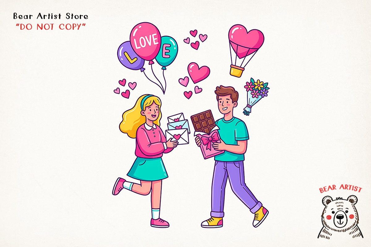 Valentine Love & Coffee Illustration, an Illustration by GlitterCraft (Photo 38 of 41)