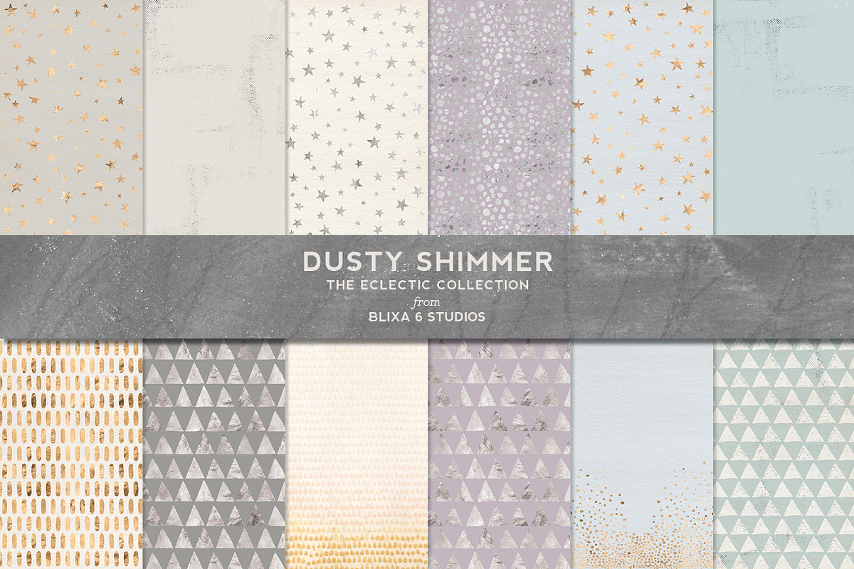 Dusty Shimmer Pastel & Foil Patterns, a Pattern Graphic by Blixa 6 Studios (Photo 1 of 5)