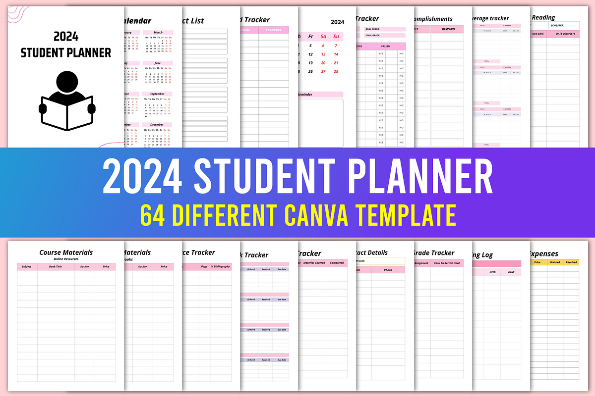 2024 Student Planner Canva Template