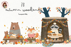 Storybook Autumn Woodland PNG, an Animal Illustration by Nicolle's Colorful Art