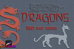 Dragon Procreate Stamp Brushes