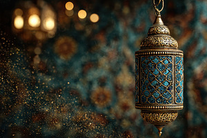 Ornate Ramadan Lantern Festive Decor, a Photo by Pixeness Studio