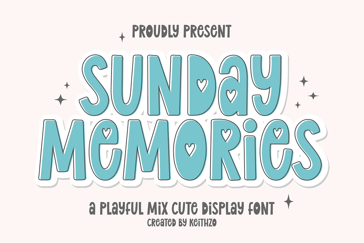 Sunday Memories - Cute Display Font, a Handwritten Font by Keithzo (Photo 1 of 10)