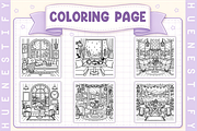 Winter Café Moments Coloring Book, a Seasonal Illustration by HueNestify (Thumbnail 2 of 4)