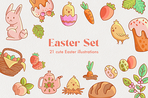 Cute Easter Illustrations & Patterns