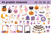 Cute Halloween Vector Clipart Pack, a Seasonal Illustration by NataKa (Thumbnail 2 of 4)