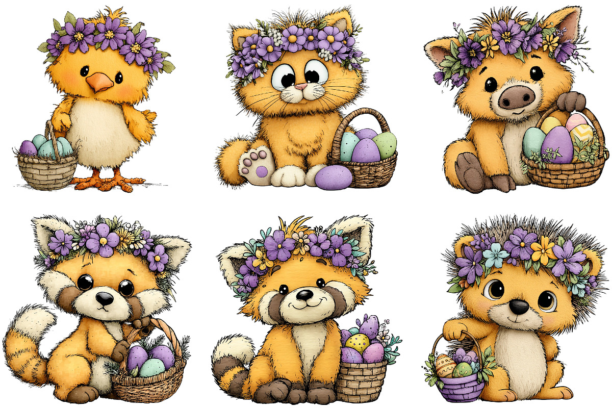 Watercolor Spring animals Illustrati, an Illustration by Sublimation Artist (Photo 5 of 7)