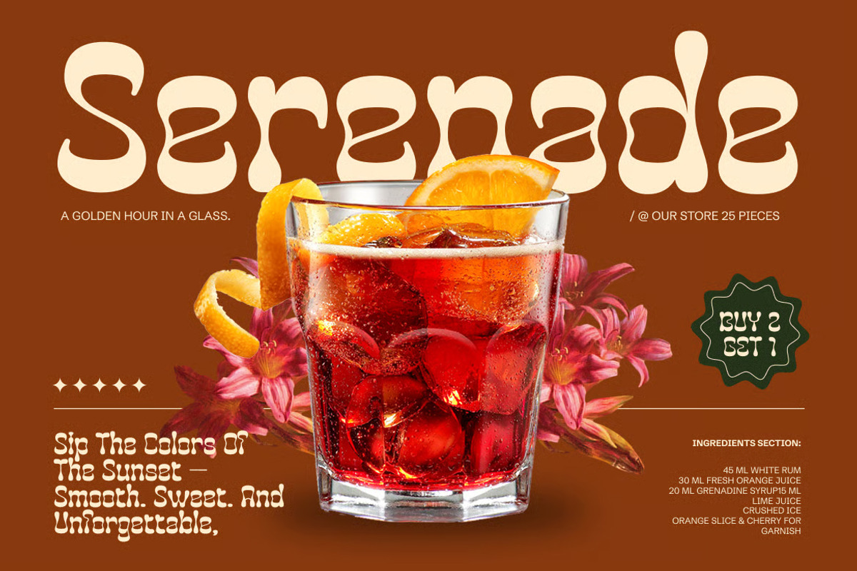 Jubela – Groovy Psychedelic Font, a Sans Serif Font by Brand Earth (Photo 3 of 7)