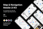 Map & Navigation Mobile UI Kit, an UI Kit Template by flr.24 (Thumbnail 1 of 2)