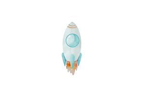 Watercolor Rocket Clipart