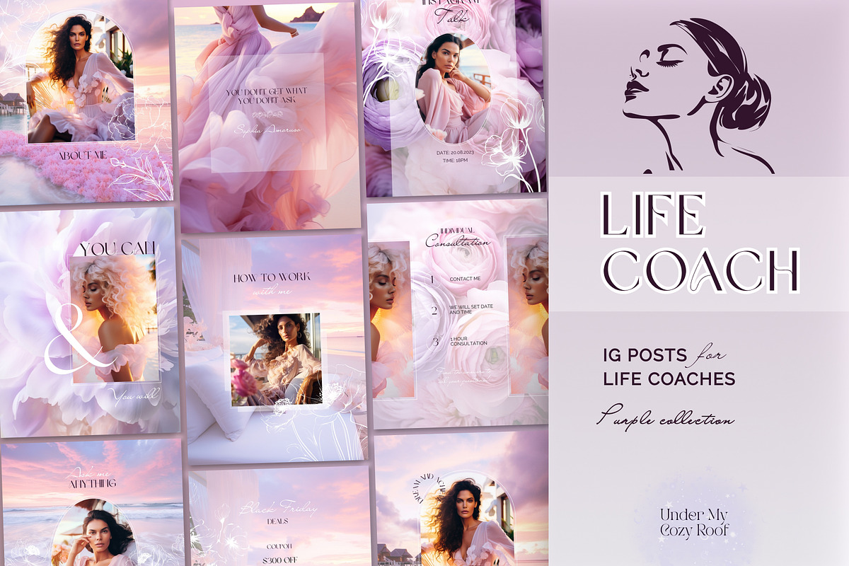 Instagram Post Template | Life Coach, a Social Media Template by Under My Cozy Roof (Photo 1 of 10)