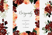 Watercolor flower - Burgundy, an Illustration by Beigetime (Thumbnail 1 of 8)