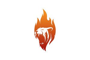 Lion fire logo template, a Branding & Logo Template by TFamz