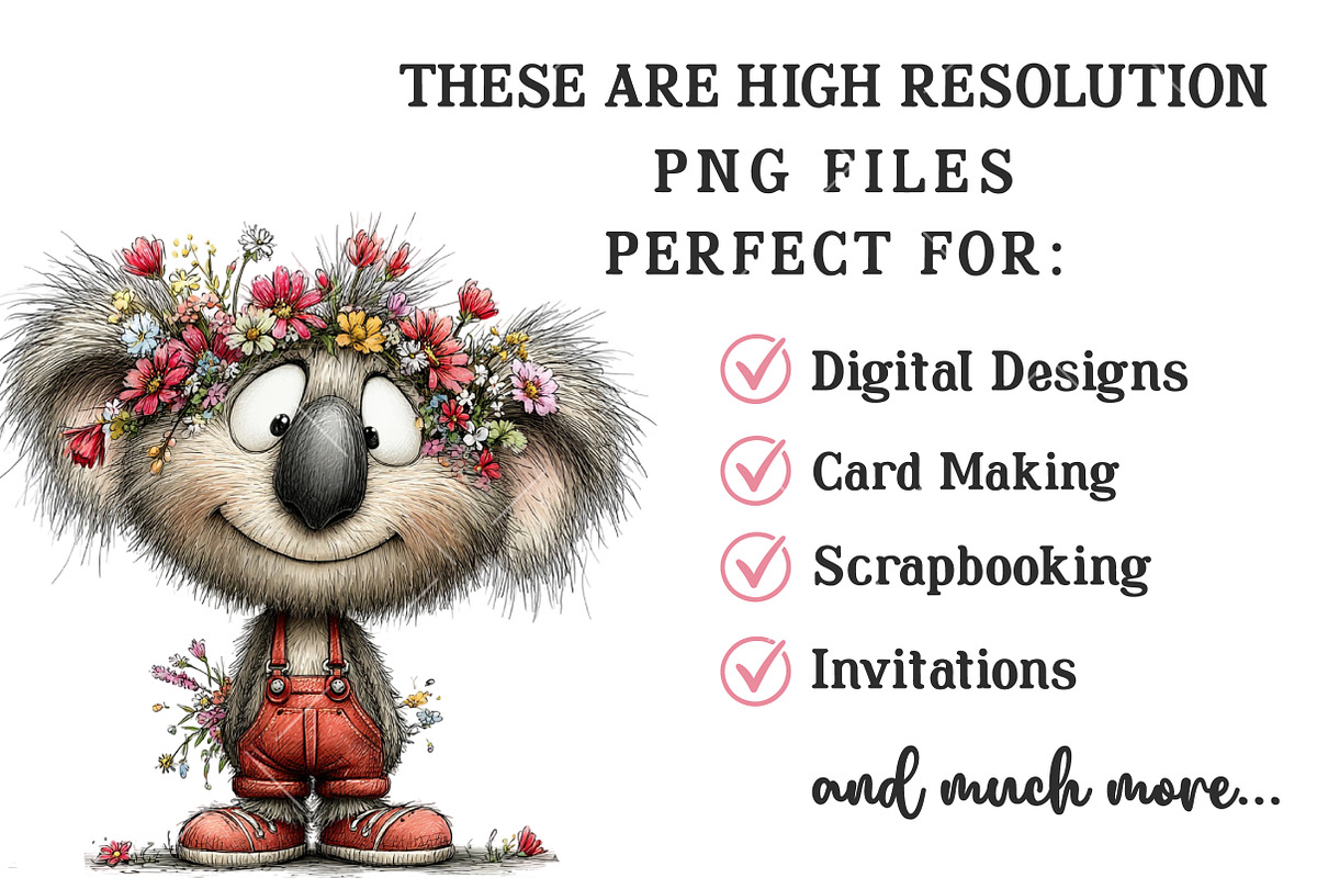 Whimsical Spring Koala Clipart, an Illustration by OK Design (Photo 4 of 6)