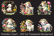 Cute spring clipart lamb clipart, an Illustration by RobertsArt (Thumbnail 4 of 7)