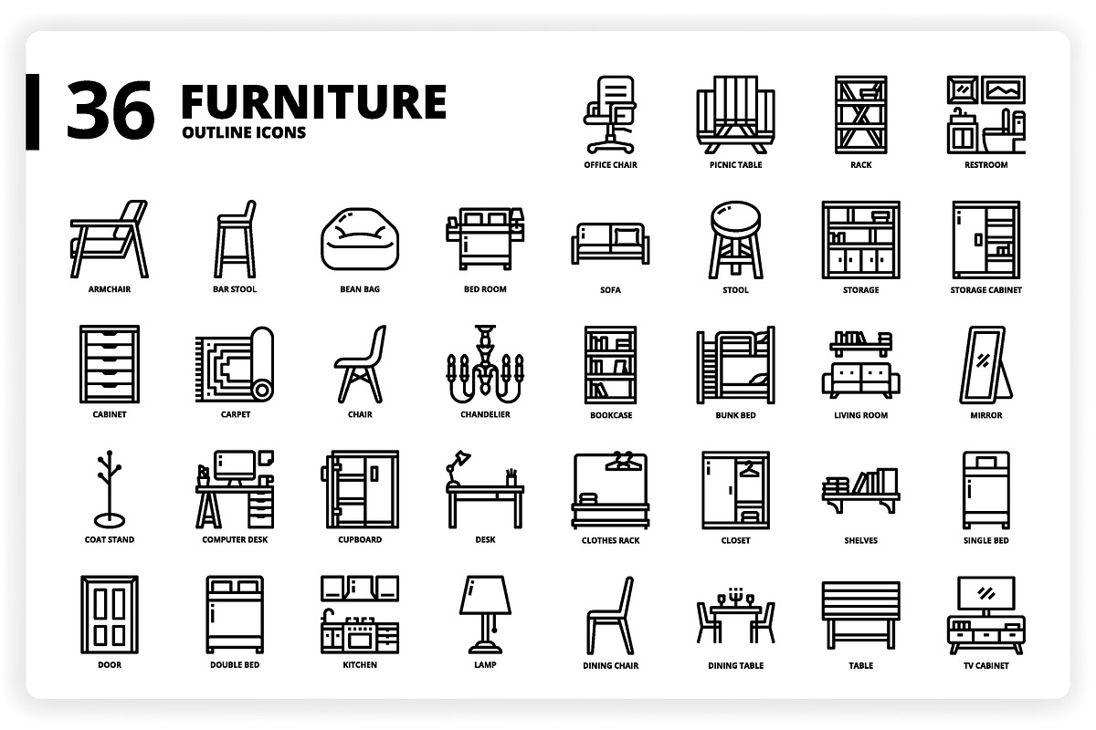3,600 Icons x3 Styles, an Outline Icon by monkik (Photo 146 of 299)