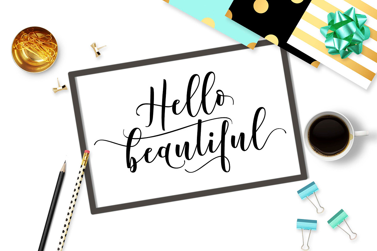 Hello beautiful SVG DXF PNG EPS, an Illustration by TheBlackCatPrints