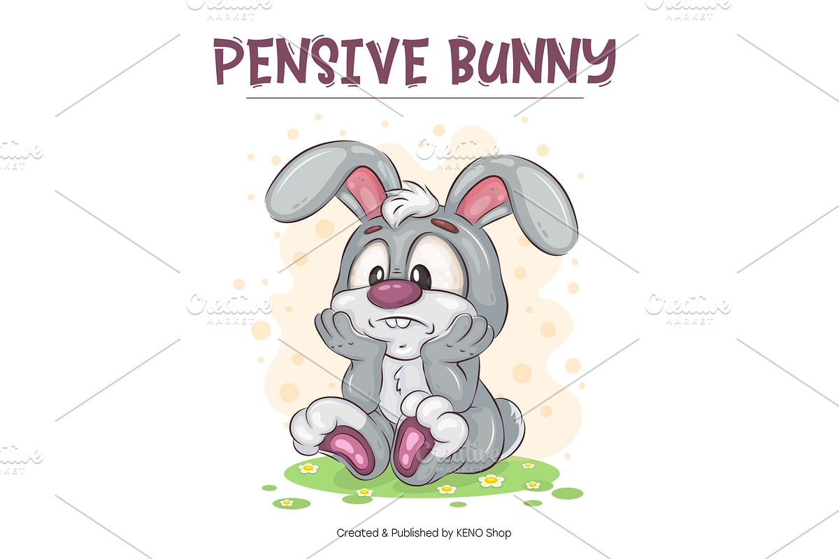 Set of Easter Bunny Image 01.T-Shirt, an Animal Illustration by KENO Mascots (Photo 7 of 7)