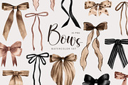 Brown and black watercolor bows, an Object Illustration by LeriaArt watercolor (Thumbnail 1 of 5)