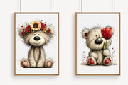 Whimsical Spring Teddy Bear Clipart, an Illustration by Libby Wishes (Thumbnail 4 of 7)