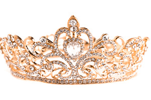 A Rose Gold Crown Isolated on a White Background