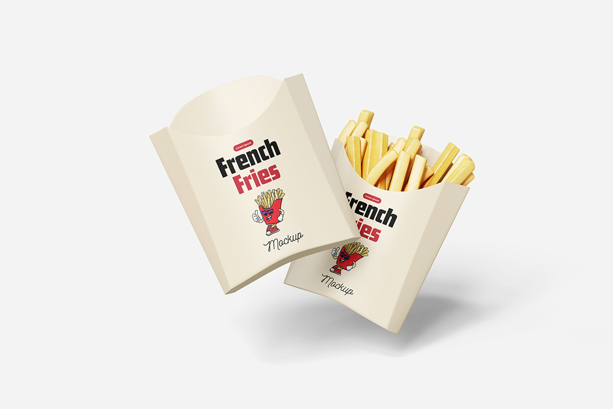 Fast Food French Fries Mockup, an Advertising Mockup by Indah (Photo 6 of 6)