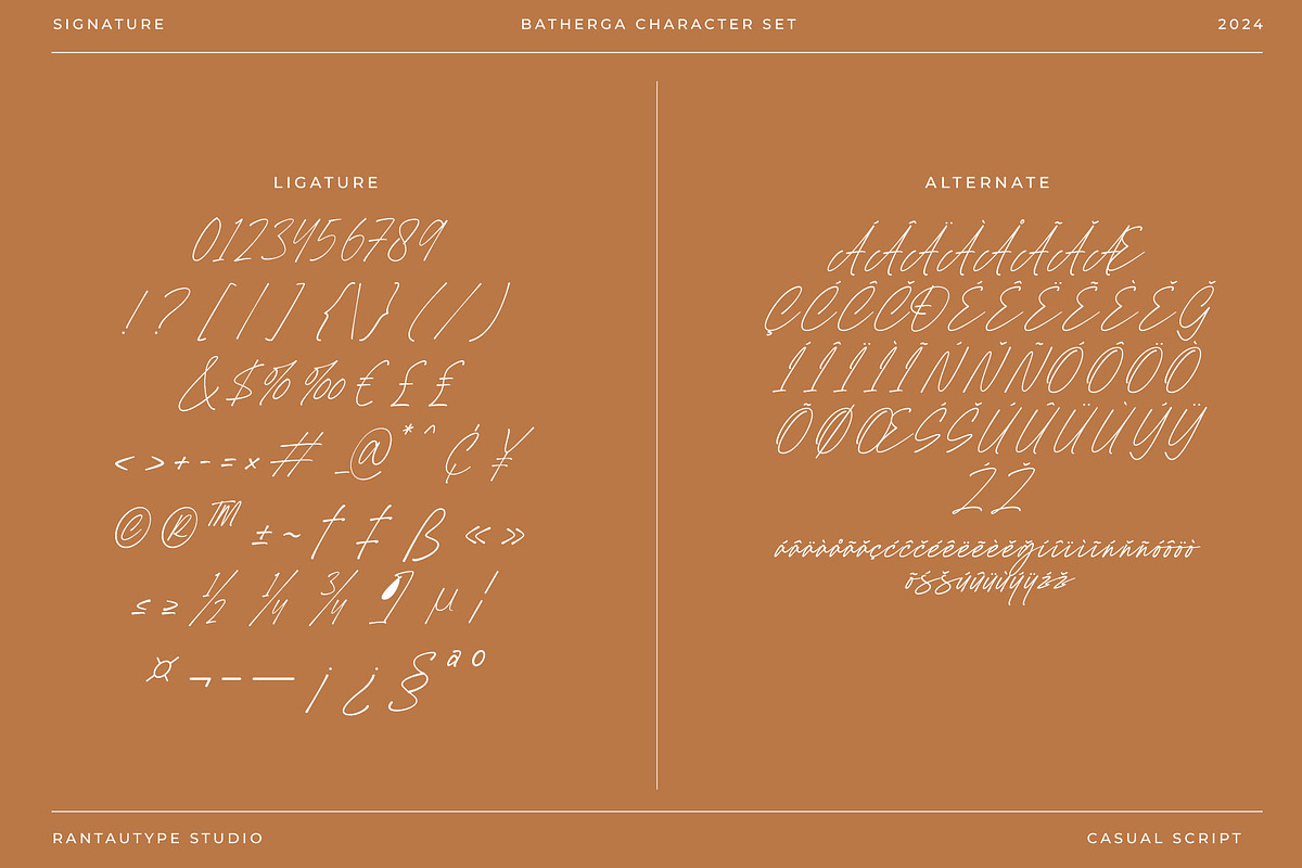 Batherga Signature Font, a Script Font by RantautypeStudio (Photo 17 of 17)