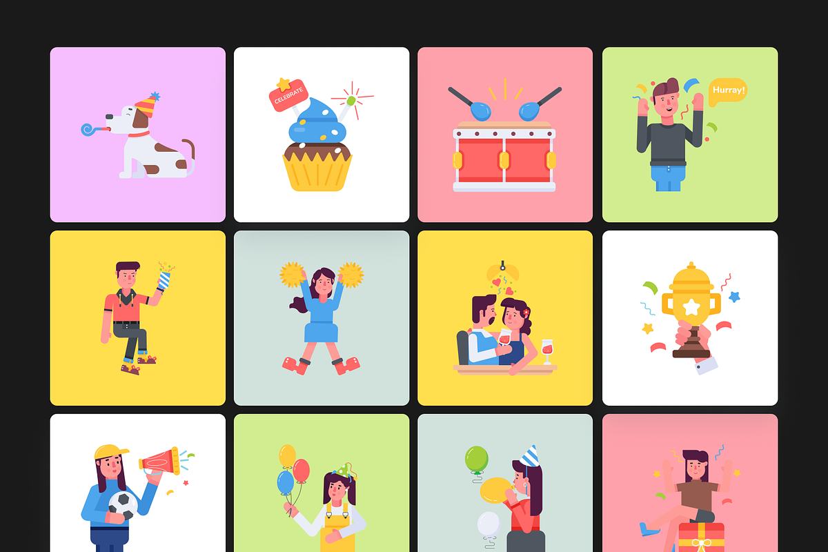 Animated People Celebrating, a Duotone Icon by Prosymbols (Photo 6 of 11)