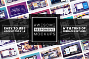 Awesome Responsive Mockups, a Books & Magazine Mockup by Mockups & Illustrations (Thumbnail 1 of 15)