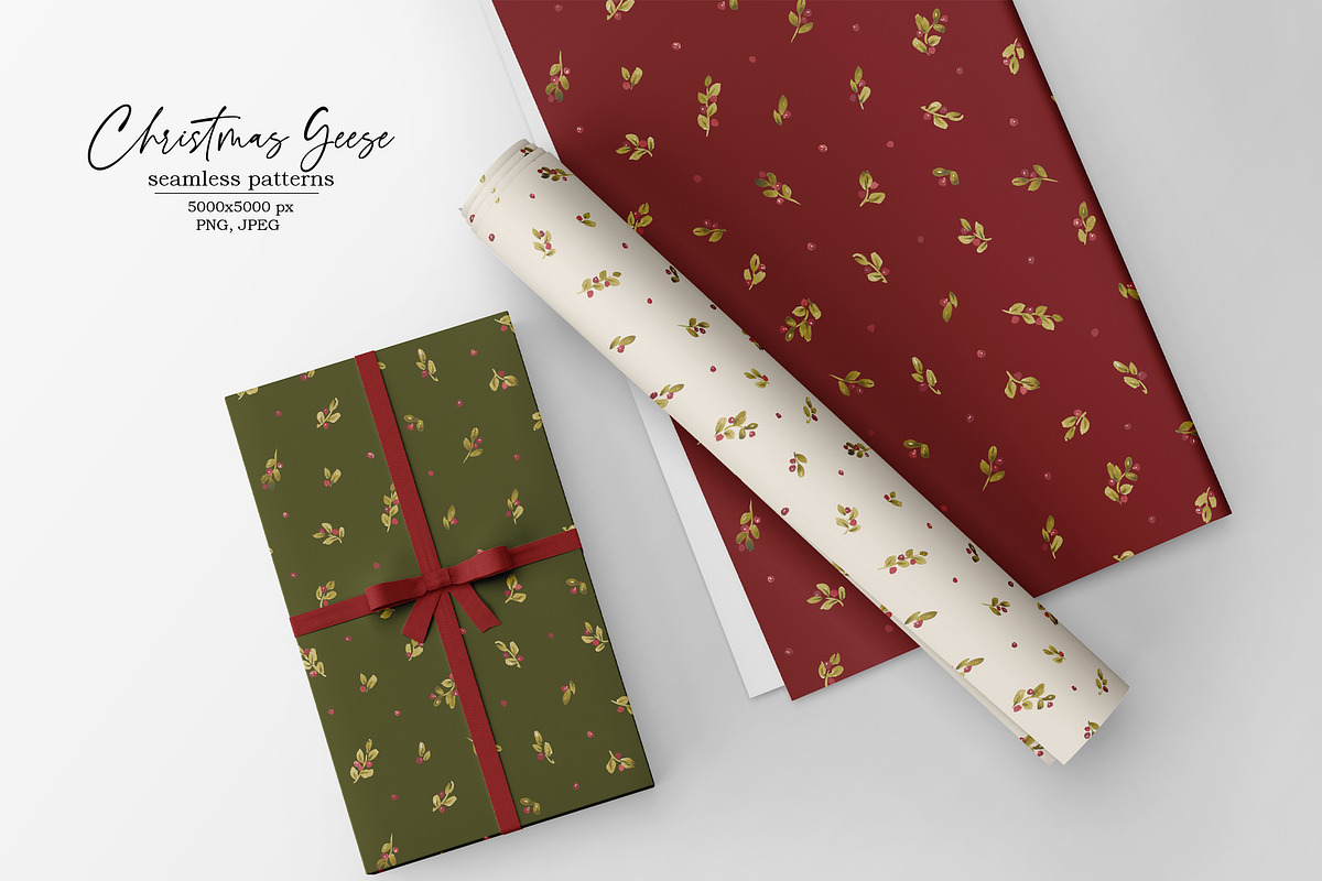 Christmas geese collection, an Animal Illustration by SirenaArt (Photo 12 of 15)