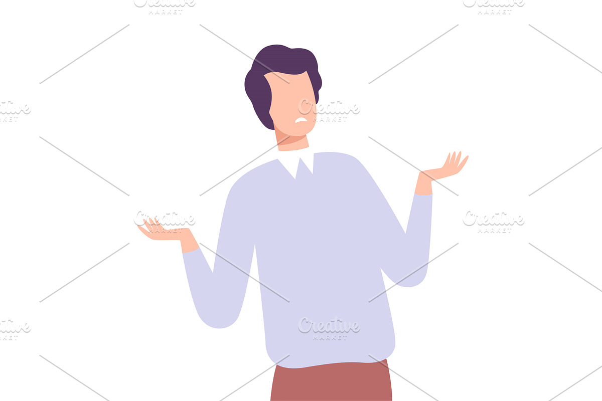 Perplexed, Shocked or Surprised Man, a Person Illustration by TopVectors