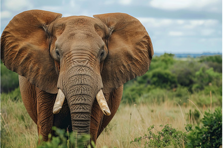 Large african elephant standing in, an Animal Photo by Ylivdesign