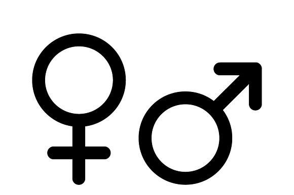 Mars And Venus Icons On White