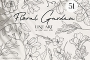 Floral Garden - Floral Line Art, an Illustration by IllustratorAnnie (Thumbnail 1 of 10)