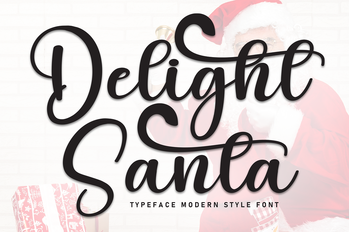 Delight Santa | Script Font, a Handwritten Font by Scratchones (Photo 1 of 9)