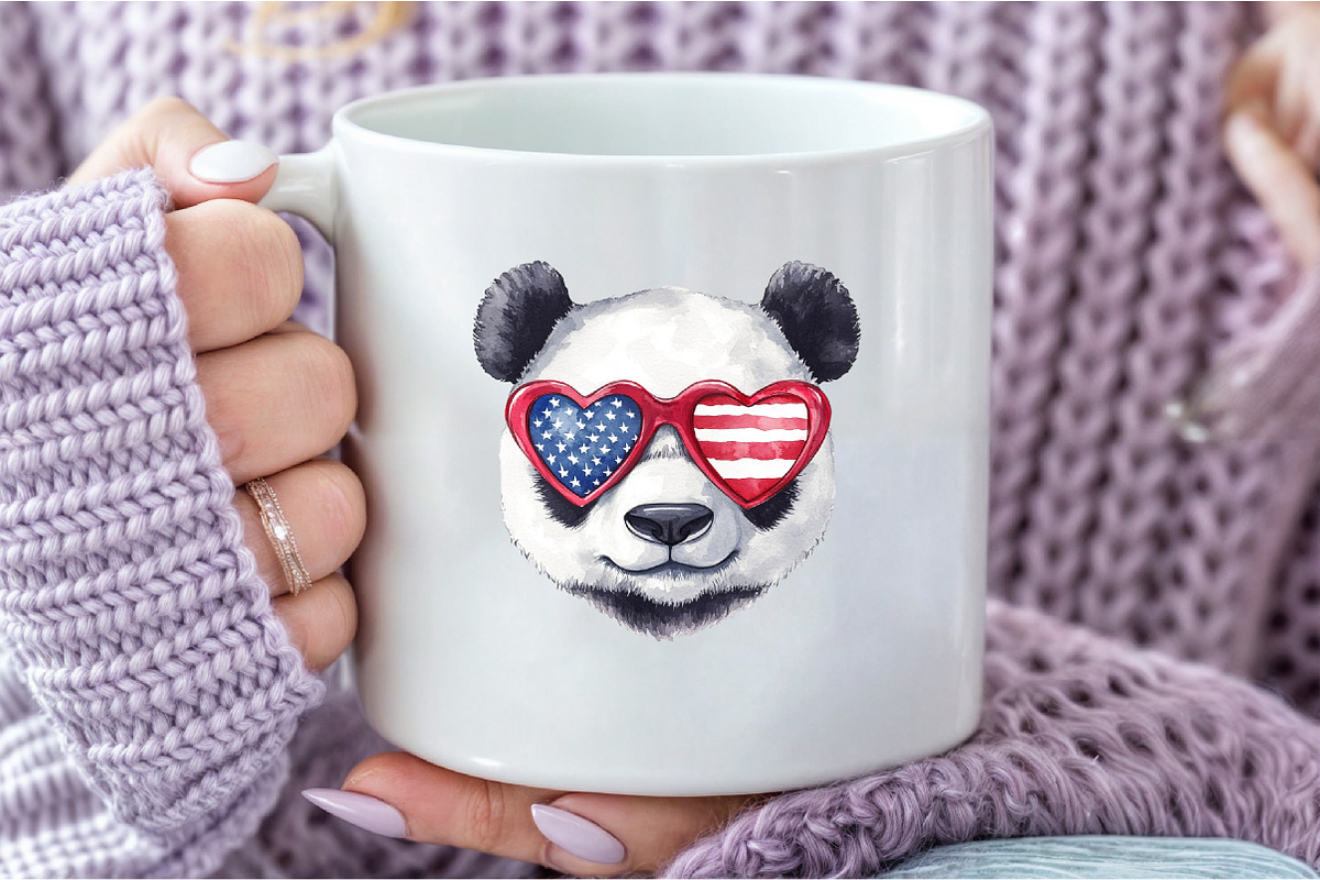 Watercolor Animal 4th of July Clipar, an Illustration by DreamCafeArt (Photo 6 of 7)