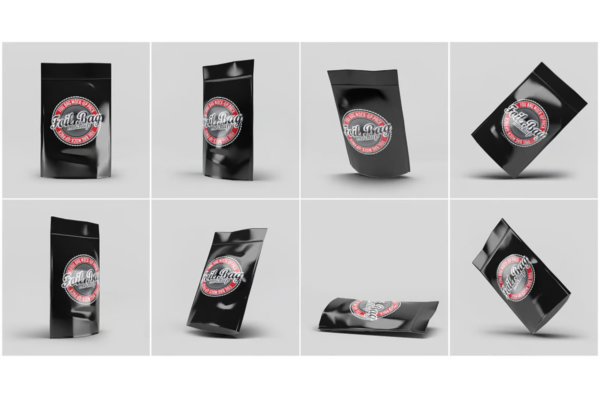 Foil Bag Mock-up Pack, a Packaging Mockup by DesignRushMarket (Photo 1 of 8)