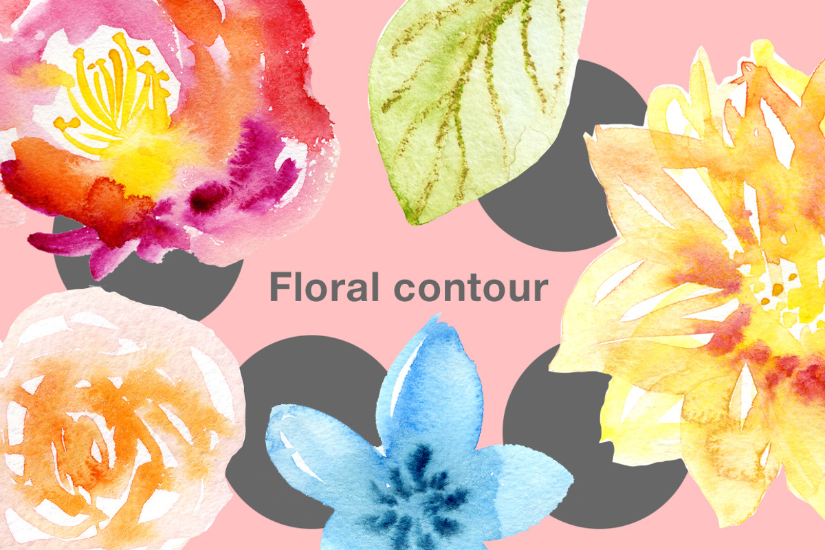 Watercolor Floral Clip Art, an Illustration by Anna Guz's Store (Photo 8 of 9)