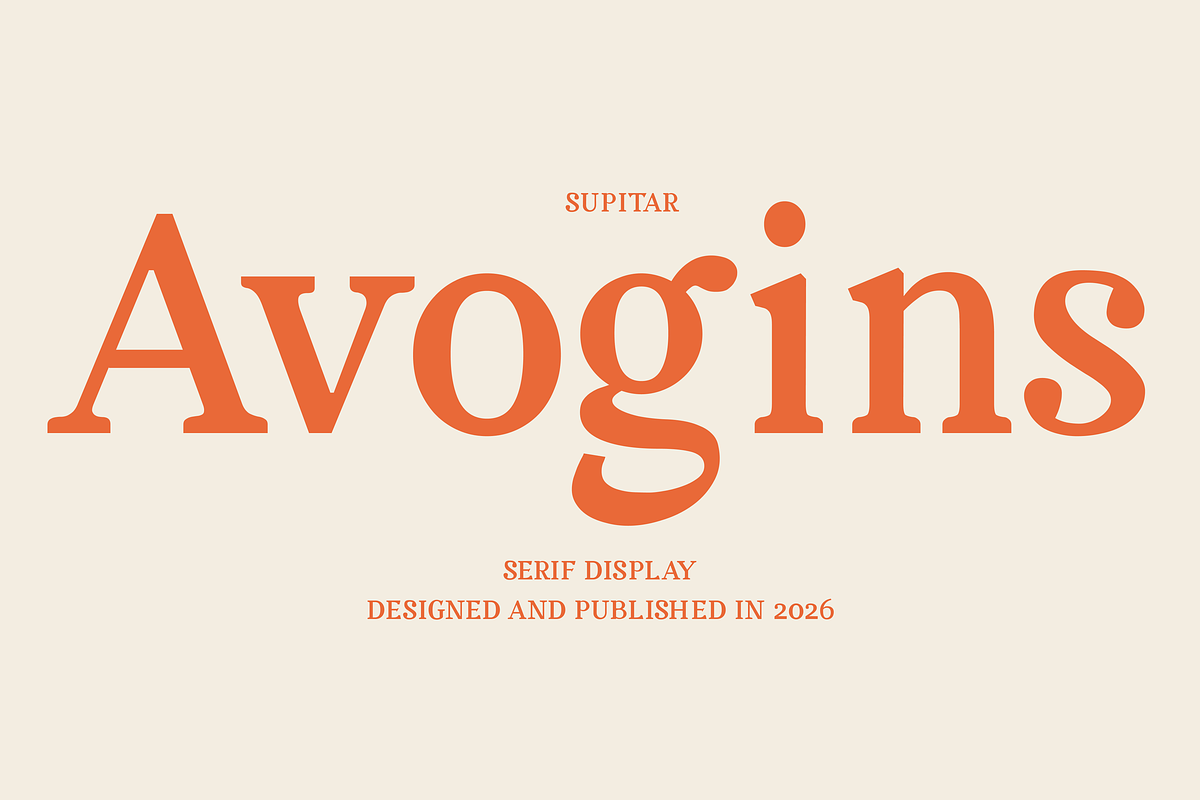 Avogins - Serif Display, a Serif Font by Supitar Type (Photo 1 of 9)