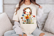 Flowers Girls Clipart Bundle, an Illustration by DreamCafeArt (Thumbnail 7 of 8)