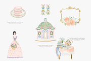 Romantic château watercolor clipart, a Decorative Illustration by Patishop Art (Thumbnail 2 of 10)