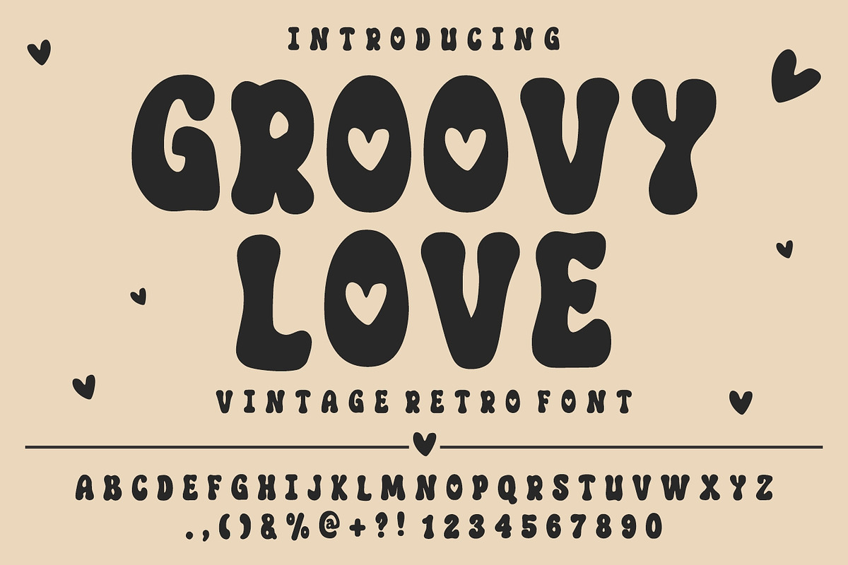 Groovy Love, a Handwritten Font by Fourteen Letter (Photo 1 of 5)