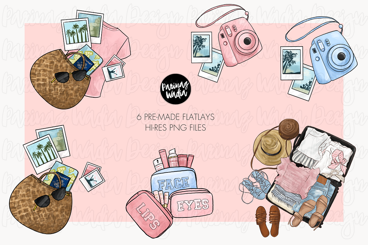 Pink Travel girl clipart png, a Person Illustration by Parinaz Wadia Design (Photo 8 of 10)