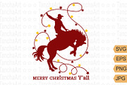 Cowboy Christmas Y’all Print SVG, a Graphic by TanchaArt (Thumbnail 1 of 10)