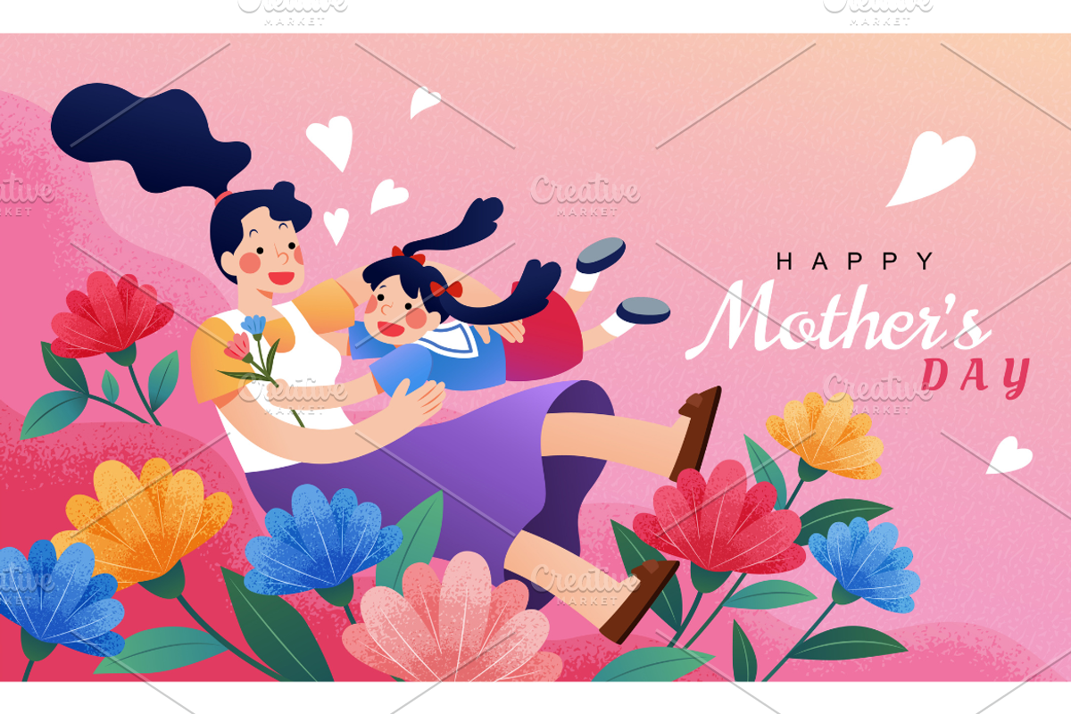 Joyful Mother's Day Card, a Decorative Illustration by TotallypicRF