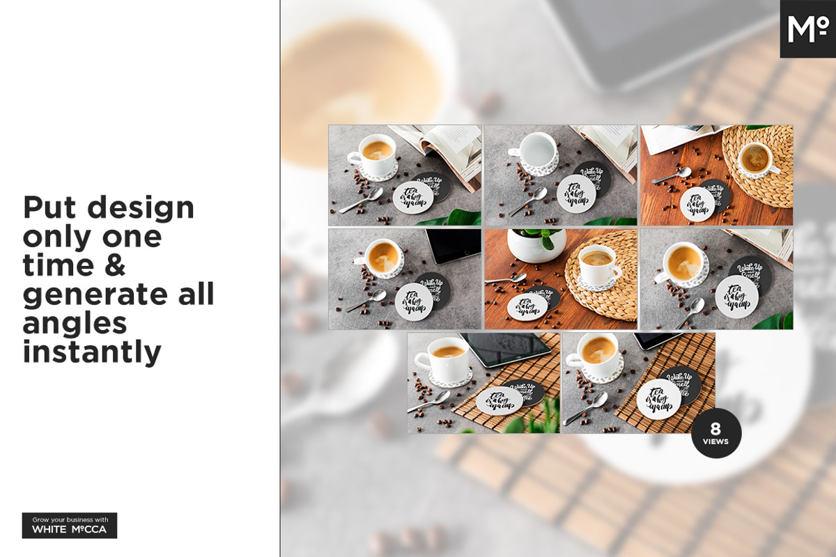 Round Coasters Mock-ups Set, a Cups & Container Mockup by Mocca Mockups Store (Photo 3 of 24)